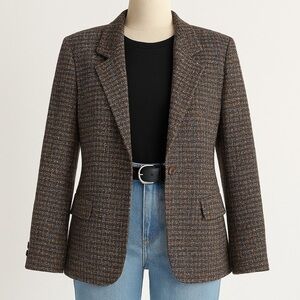 Vintage Focus 2000‎ Silk Tweed Blazer Jacket Women’s Size 10 Multi-Colored